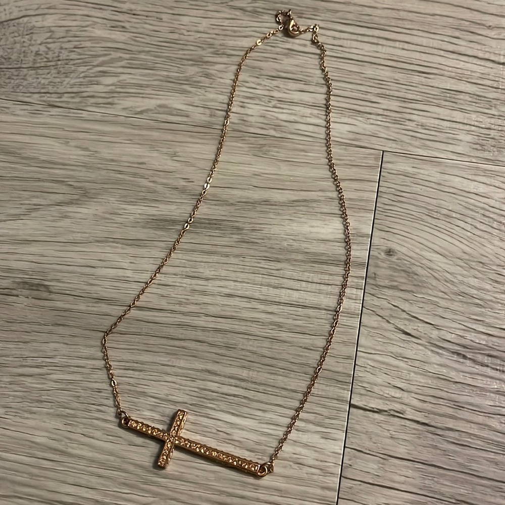 Gold cross necklace